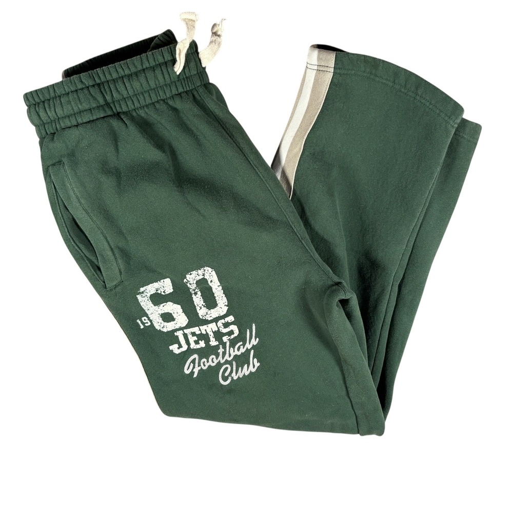 VTG New York‎ Jets NFL Football Club Sweatpants Green Sz L Baggy Athletic Pants